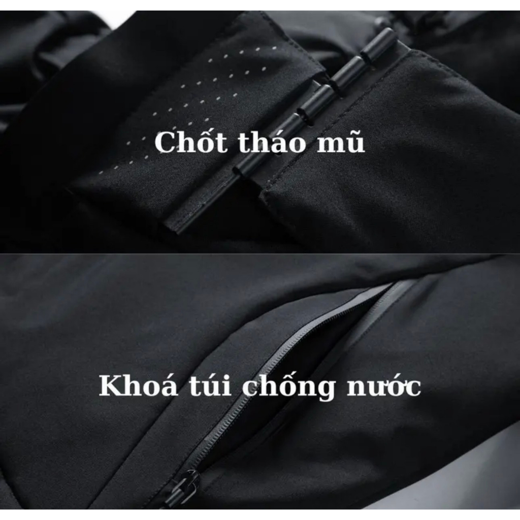 Áo gió đôi nam nữ Melady cổ chấm bi chống nước 23DAD02