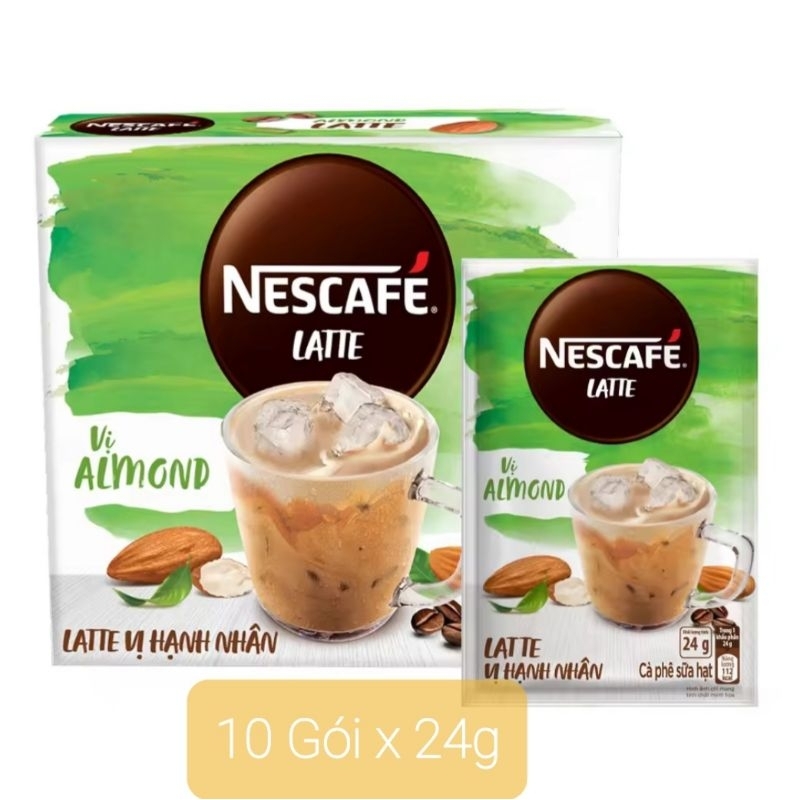 Cà phê hòa tan NESCAFE LATTE vị Hạt HẠNH NHÂN