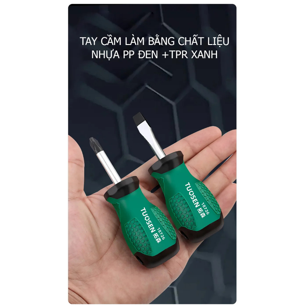 Tua vít, tô vít lùn 2 đầu, có từ tính