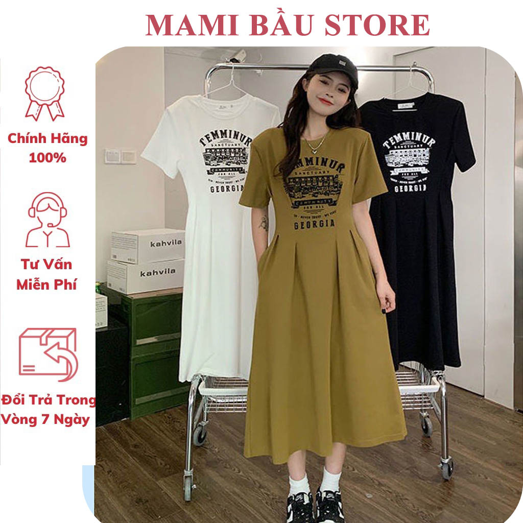 ĐẦM VÁY BẦU CÔNG SỞ MÙA HÈ CHẤT THU COTTON MỀM MÁT - ĐẦM BẦU ĐẸP CHO MẸ BẦU MẶC TRƯỚC VÀ SAU SINH