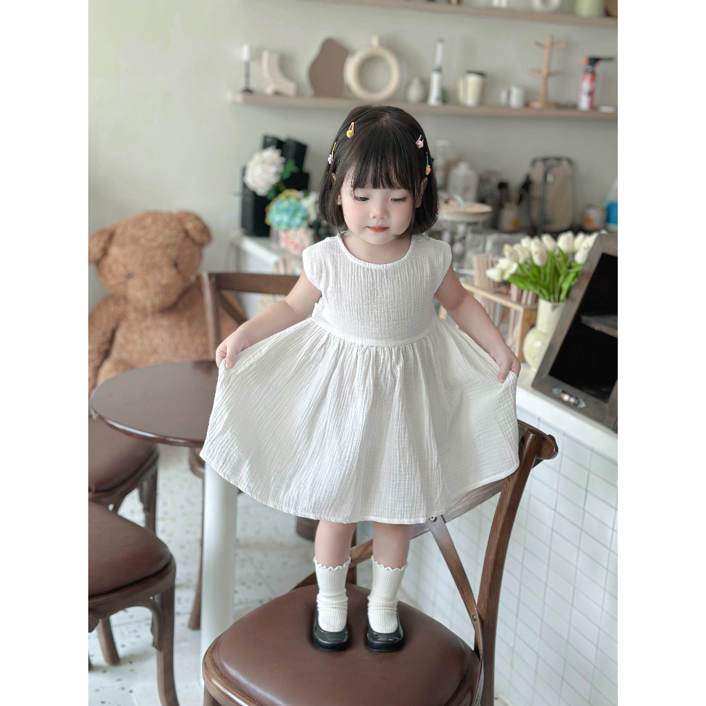 Váy xô muslin cho bé gái 1 đến 4 tuổi Đầm thiết kế Carrot Baby Clothes