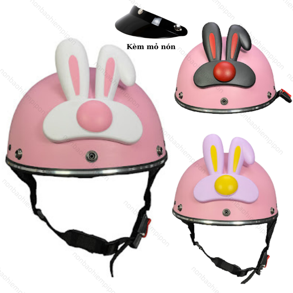 Tai thỏ gắn nón bảo hiểm cute , tai thỏ phụ kiện gắn nón bảo hiểm xinh xắn kèm keo 3M