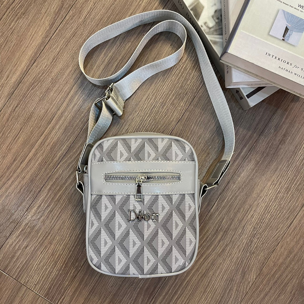 Túi đeo chéo nam-nữ mini dio vải canvas dệt vân cao cấp