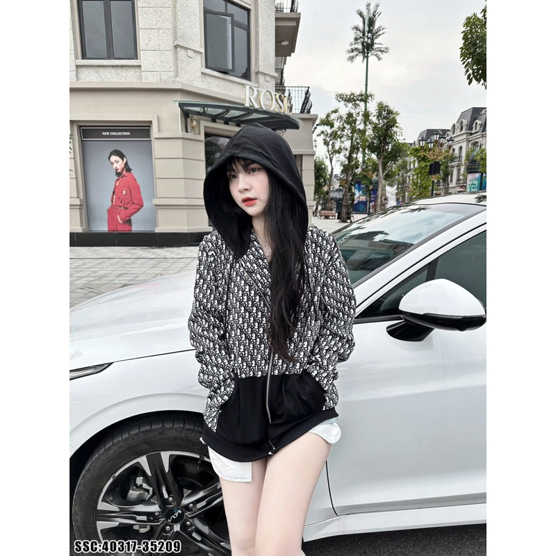 Áo khoác mũ Dior An Thuyên vân monogram siêu xịn hàng cao cấp Cực Chất
