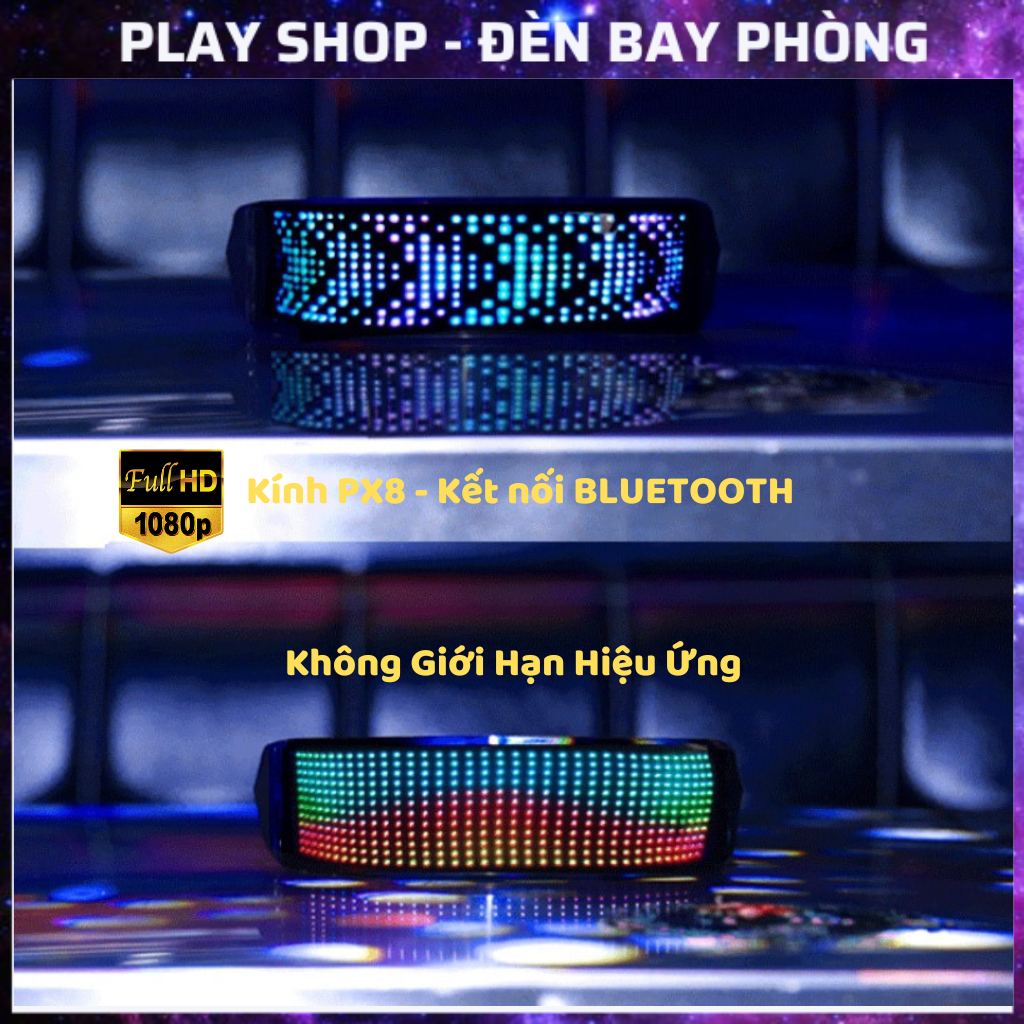 Kính Led Kết Nối Bluetooth Hiệu Ứng 3D Đi Bar Viết Chữ Tuỳ Chỉnh , Không Giới Hạn Hiệu Ứng