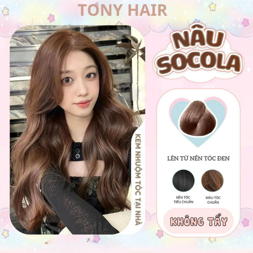 Thuốc Nhuộm Tóc Màu NÂU SOCOLA - NÂU CHOCOLATE Không Tẩy - Shop Hair
