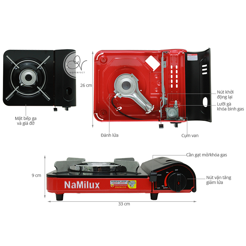 Combo 10 Nút gạt bếp gas du lịch, bếp ga mini NaMilux NA-161PF, NA-242AS, PL1911PF, PL2021AS, NA-194PF, 2S.. Chính hãng