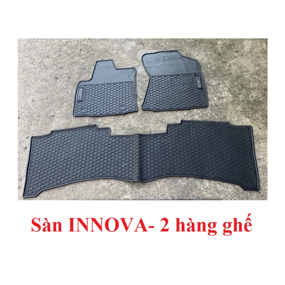 Thảm trải sàn, lót sàn cao su xe Toyota Innova 2006 - 2021, 2022, 2023 - Hàng cao su đúc không mùi- Mẫu 2