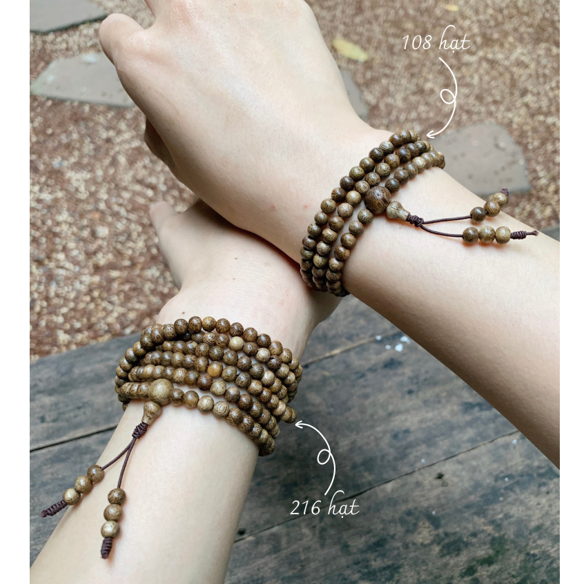 Vòng Tay Chuỗi Tràng Hạt Trầm Hương 4MM, Chuỗi Vòng Trầm Hương Phong Thủy