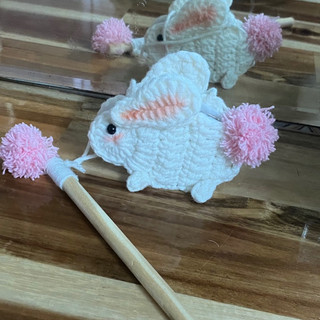 X Lồng đèn thỏ len handmade đèn nhấp nháy nhiều chế độ dễ thương
