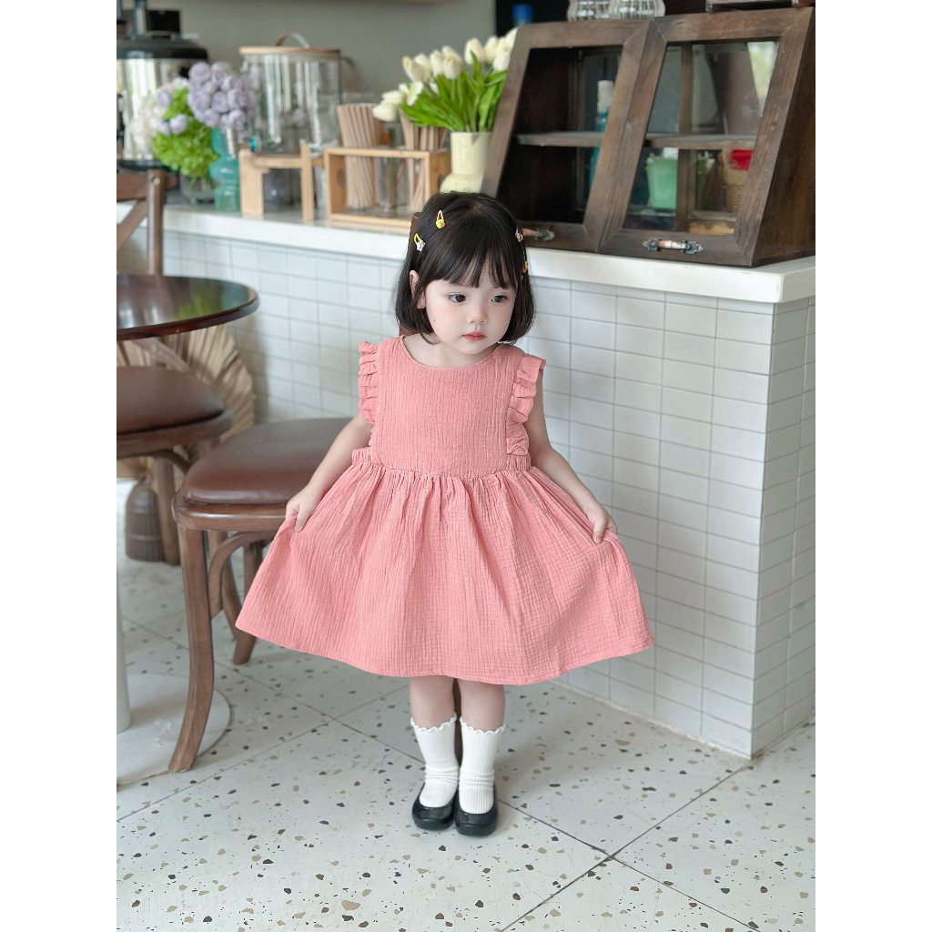 Đầm xô muslin cho bé gái 1 đến 4 tuổi Đầm thiết kế Carrot Baby Clothes