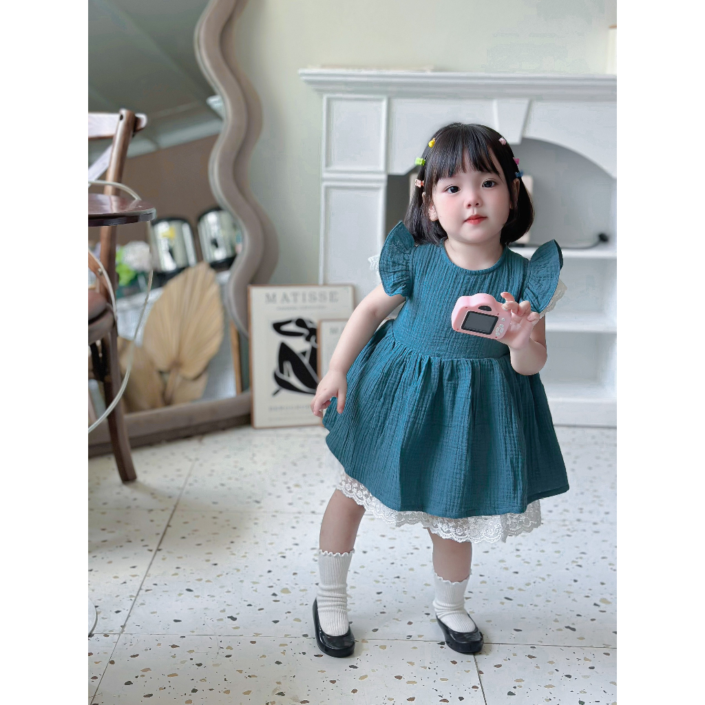 Đầm xô muslin cho bé gái 1 đến 4 tuổi Đầm thiết kế Carrot Baby Clothes