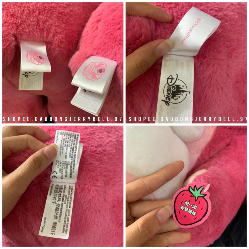 Có sẵn  Gấu dâu ôm bánh kem siêu thơm - Lotso Bear Soft Strawberry Cake chính hãng Disney