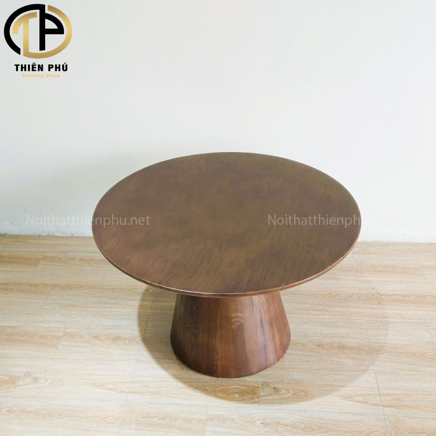 Bàn trà nấm gỗ sồi D60