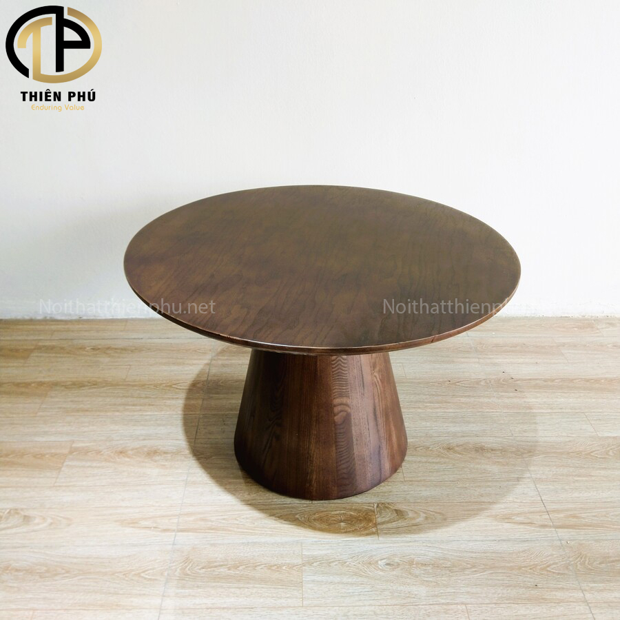 Bàn trà nấm gỗ sồi D60