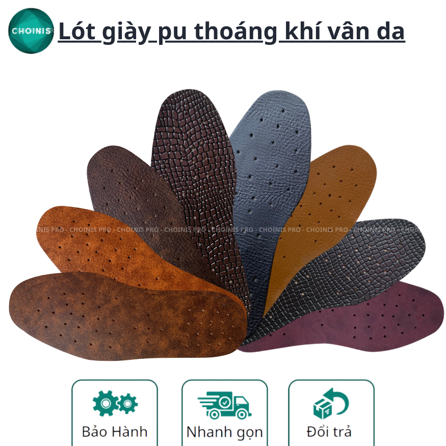 Lót da pu mặt láng mịn , êm chân có lỗ thoáng khí sản xuất với giá tại xưởng choinis full size 43-37