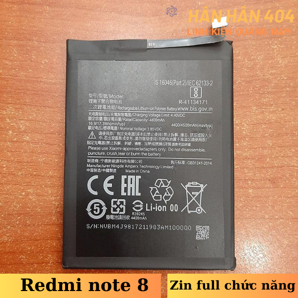 Pin cho redmi note 8 zin bóc máy