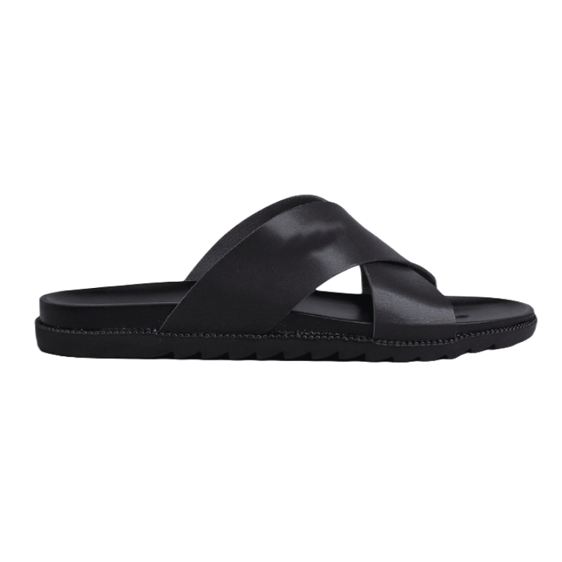 Dép da Sandal quai chéo ASHE nam nữ - Quai da 3 lớp tăng cường siêu bền