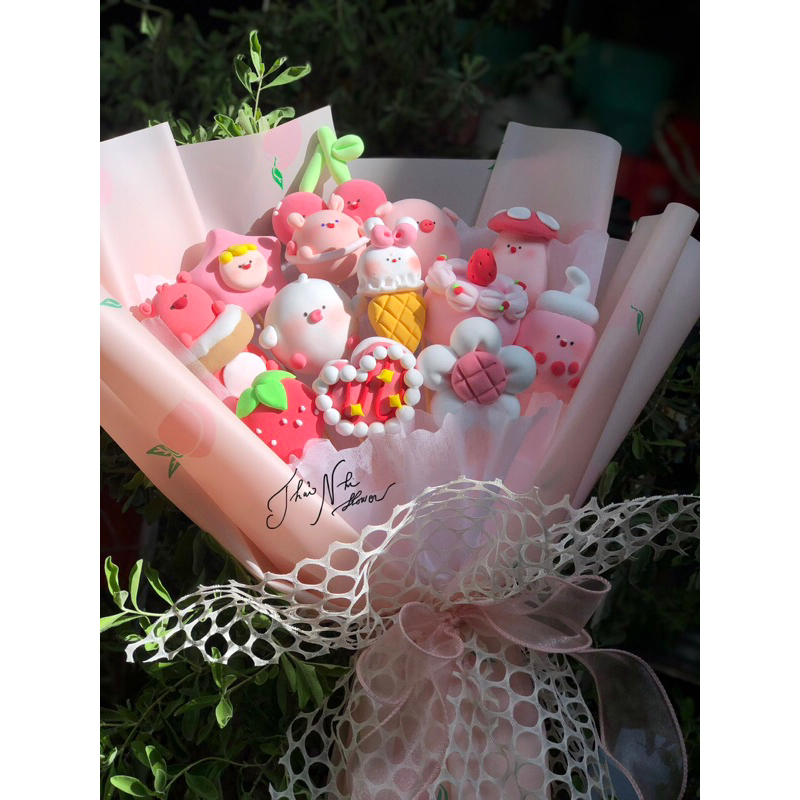 HOA ĐẤT SÉT HANDMADE TONE HỒNG 13 hình to