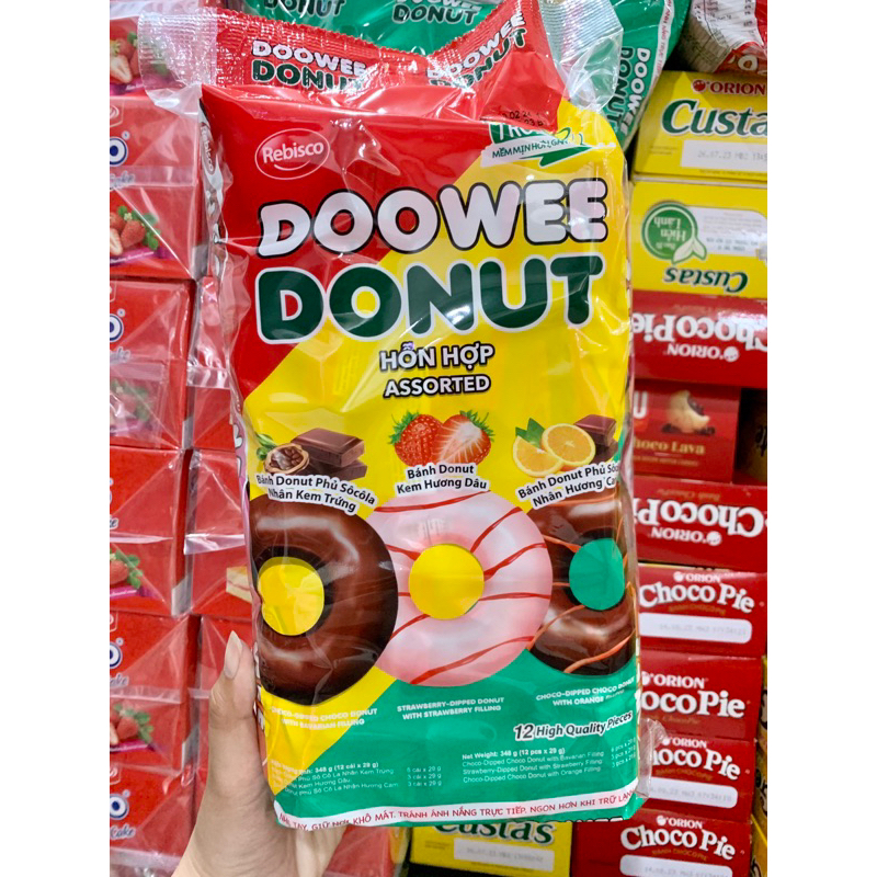 Bánh Donut Doowee hỗn hợp ( 12 gói nhỏ)