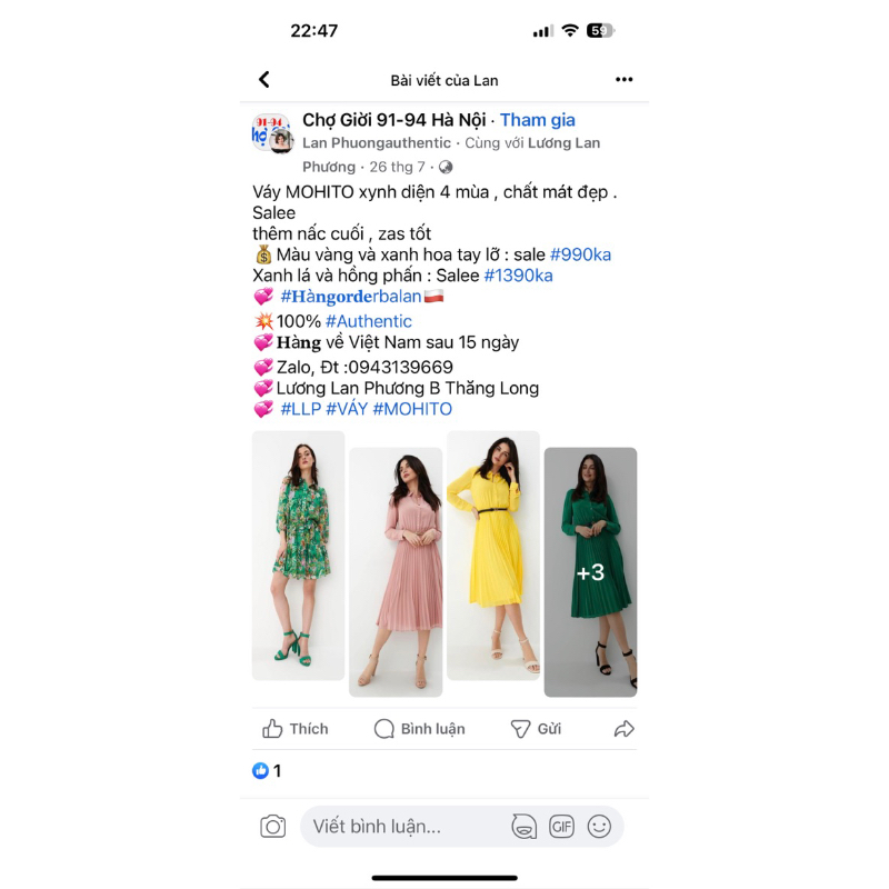 Váy mohito siêu đẹp màu Hồng phấn