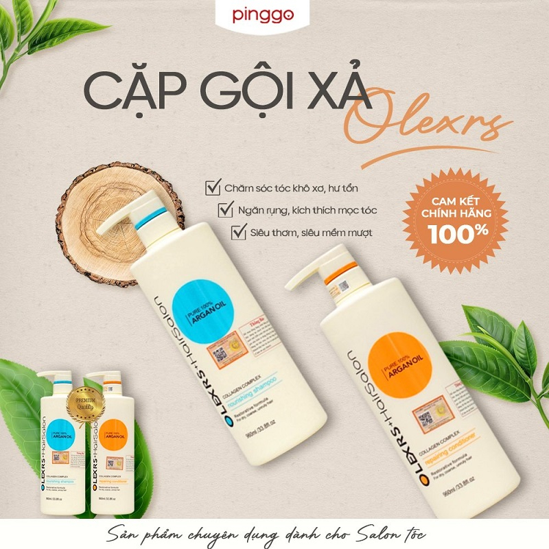 Cặp Dầu Gội Xả Olexrs Hair Salon 960ml Cho Tóc Khô Xơ Hư Tổn Tóc Gàu Ngăn Rụng Tóc