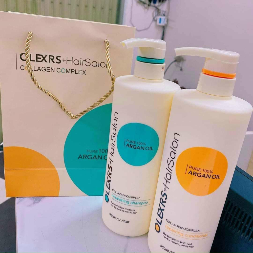 Cặp Dầu Gội Xả Olexrs Hair Salon 960ml Cho Tóc Khô Xơ Hư Tổn Tóc Gàu Ngăn Rụng Tóc