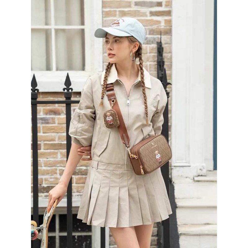 Túi Bear đeo chéo dáng hộp Thái