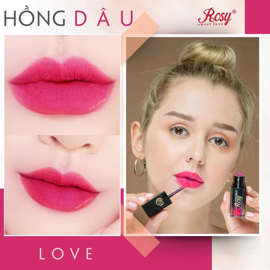Img Son tint kem lì Rosy lên màu chuẩn, không khô môi, màu đỏ cam, cam đào bán chạy