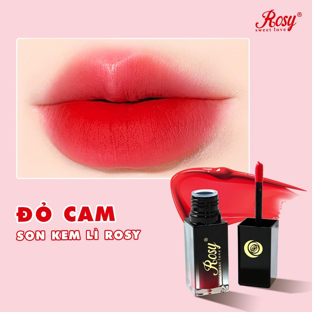 Img Son tint kem lì Rosy lên màu chuẩn, không khô môi, màu đỏ cam, cam đào bán chạy
