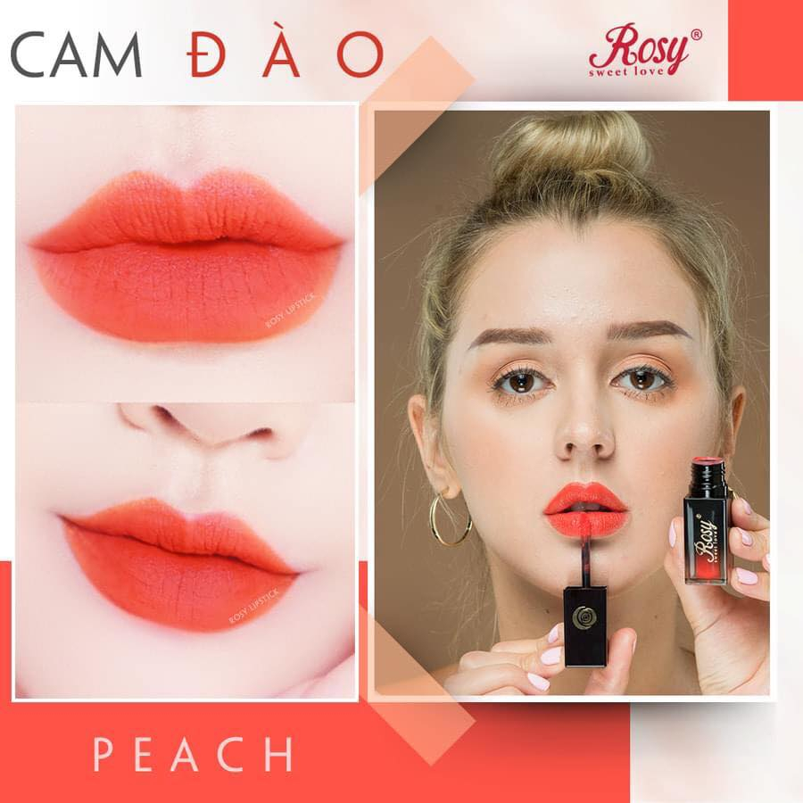 Img Son tint kem lì Rosy lên màu chuẩn, không khô môi, màu đỏ cam, cam đào bán chạy