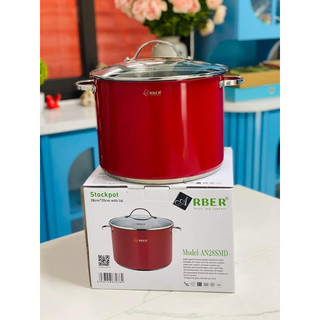 Nồi luộc gà arber màu đỏ an-28lsmd, dung tích 11l, đường kính 28cm - hàng chính hãng
