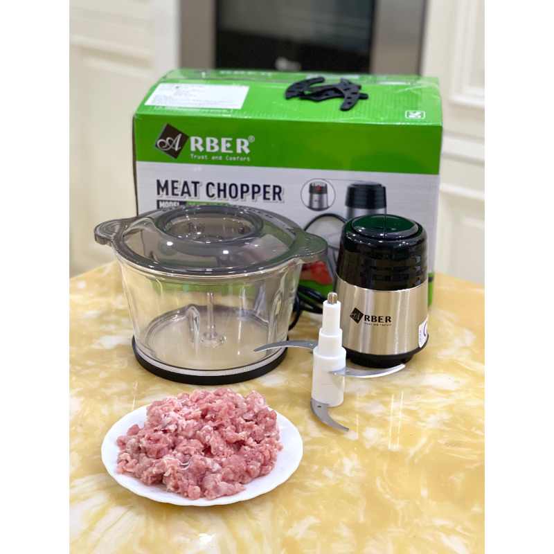 Máy xay thịt cối thuỷ tinh Arber XDN2LG, máy xay đa năng dung tích 2L - Hàng chính hãng bảo hành 12 tháng