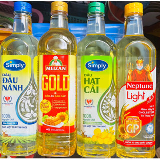  Dầu ăn Simply  Neptune  Cái Lân  Meizan  Mezan   Dầu Hướng Dương Hàng Chuẩn Công Ty  Chai 1L  