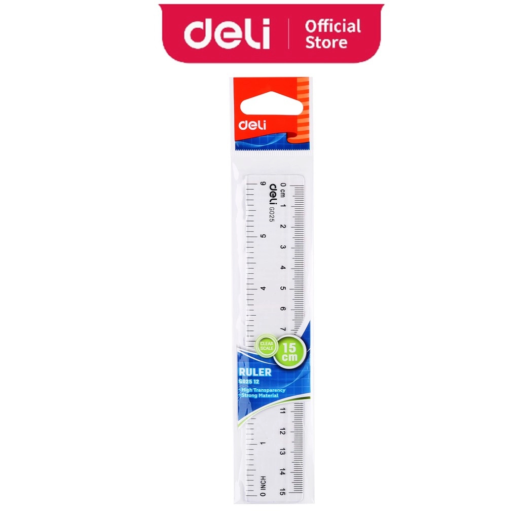 Thước kẻ nhựa 15cm Deli G02512