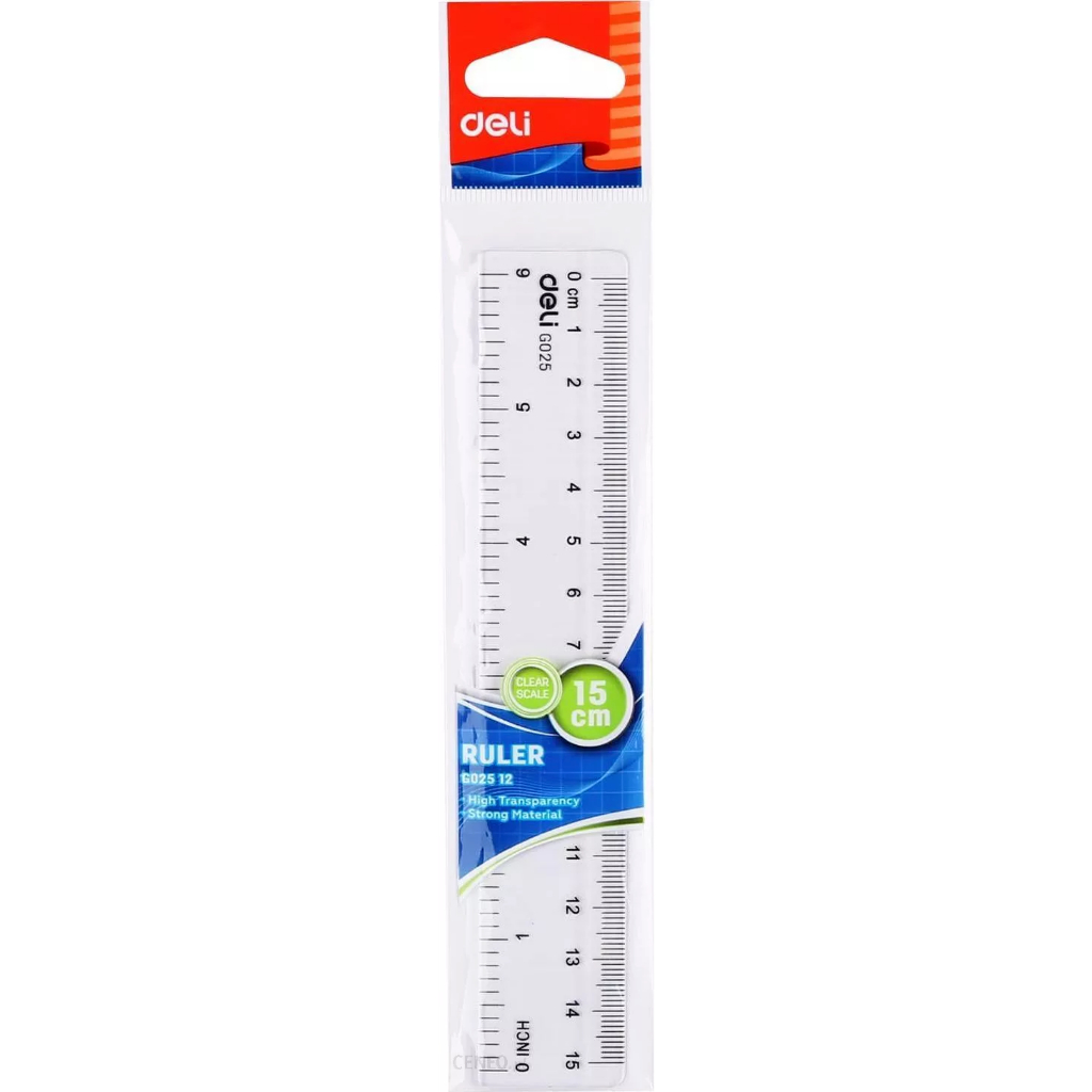 Thước kẻ nhựa 15cm Deli G02512
