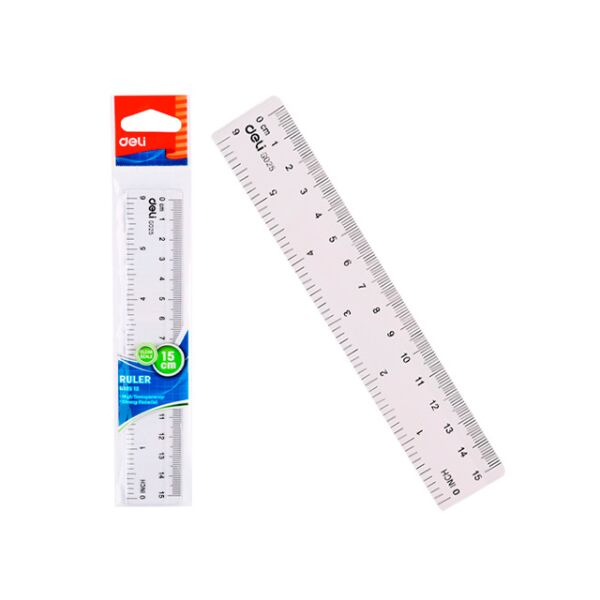 Thước kẻ nhựa 15cm Deli G02512