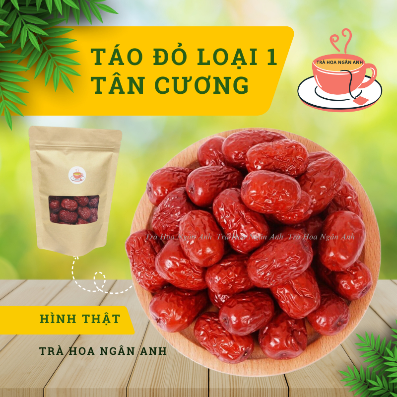 Táo Đỏ Tân Cương loại 1 sấy khô, cơm vàng dẻo ngọt giàu dinh dưỡng