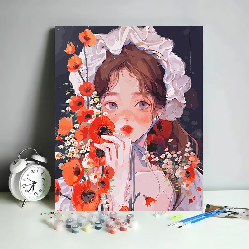 Tranh decor tô màu theo số hottrend sơn dầu số hóa, lắp khung sẵn, đủ phụ kiện hộp màu, cọ kèm ảnh thật.