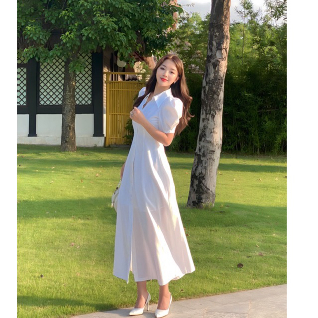 MSIX.MV | Đầm sơ mi dáng dài maxi
