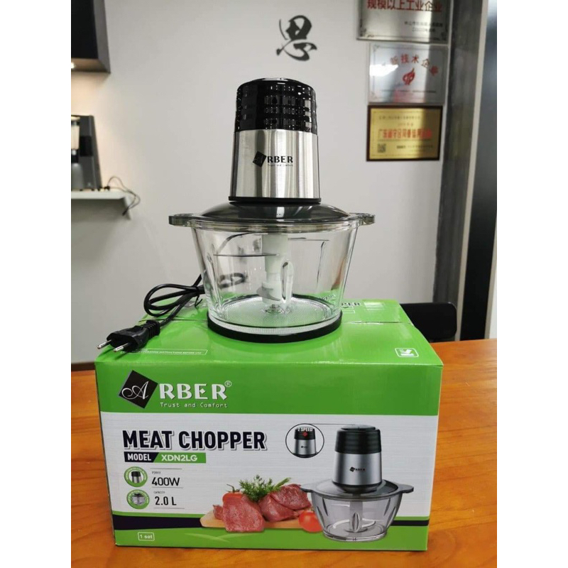 Máy xay thịt cối thuỷ tinh Arber XDN2LG, máy xay đa năng dung tích 2L - Hàng chính hãng bảo hành 12 tháng