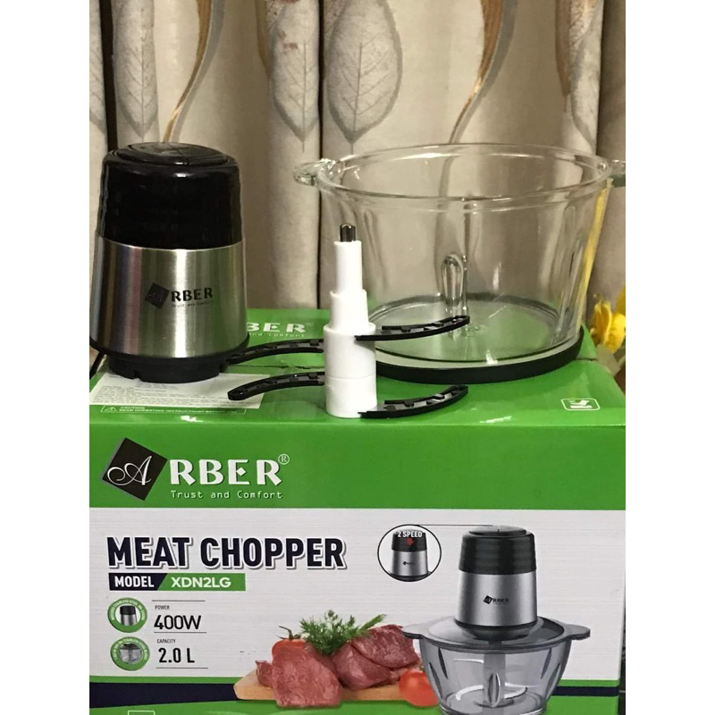 Máy xay thịt cối thuỷ tinh Arber XDN2LG, máy xay đa năng dung tích 2L - Hàng chính hãng bảo hành 12 tháng