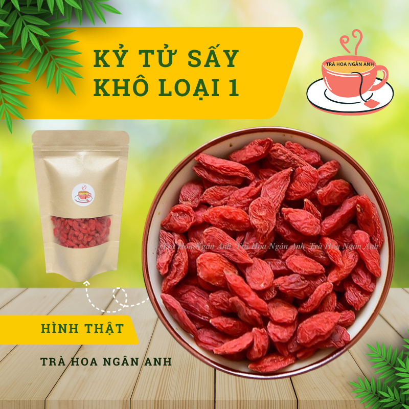Kỷ tử đỏ sấy khô loại 1 đẹp da, giảm cân, Trà Hoa Ngân Anh