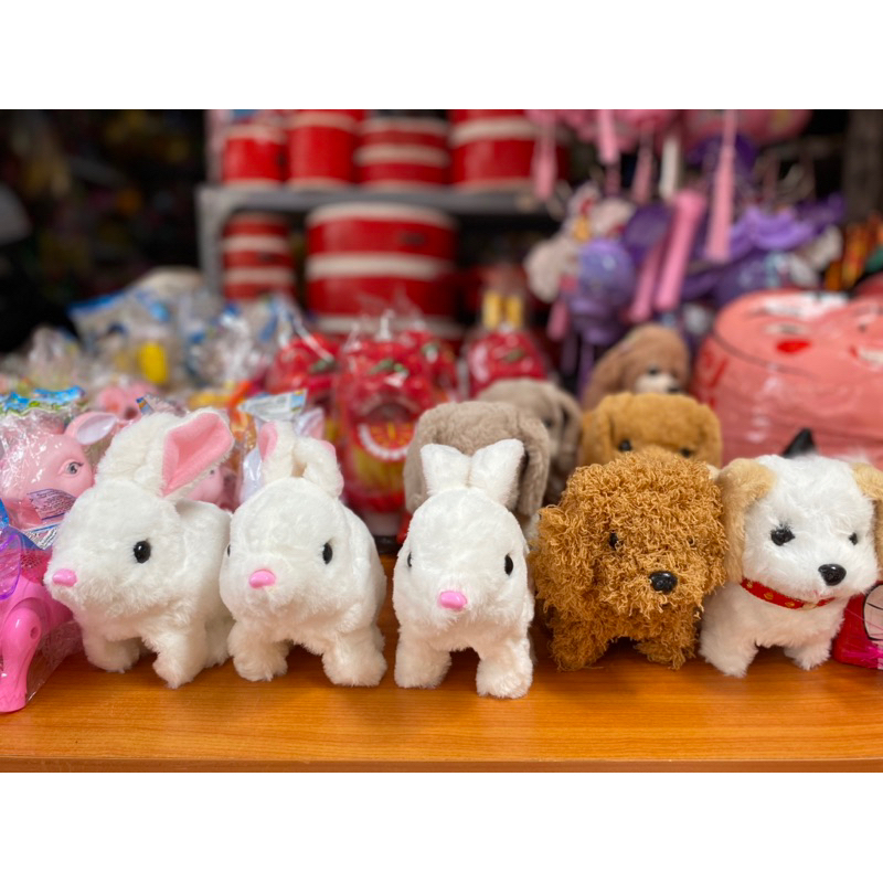 Đồ chơi hình Thỏ, hình chó bông chạy bằng pin dễ thương cho bé yêu