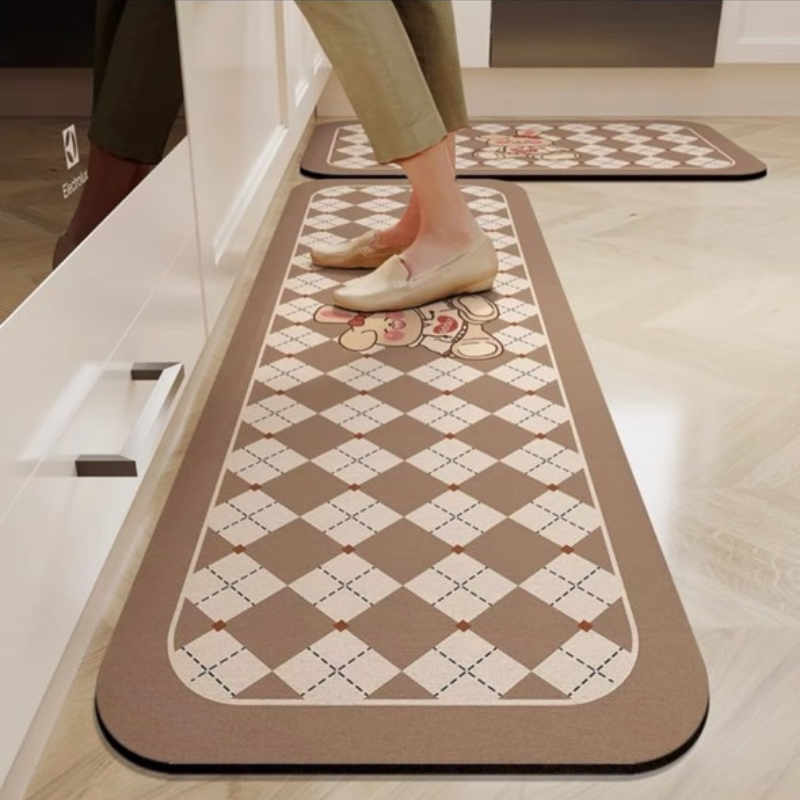 Thảm Lót Sàn Nhà Bếp Combo 2 Thảm Chùi Chân Dáng Dài Chống Trượt Thấm Hút Dầu Giặt Sạch Tiện Lợi 45x70cm + 45x120cm