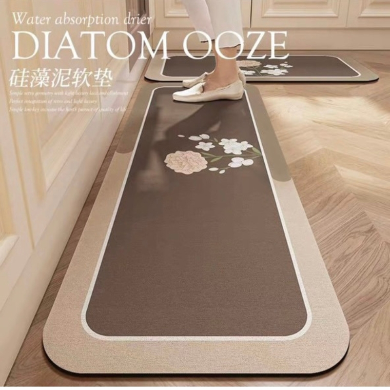 Thảm Lót Sàn Nhà Bếp Combo 2 Thảm Chùi Chân Dáng Dài Chống Trượt Thấm Hút Dầu Giặt Sạch Tiện Lợi 45x70cm + 45x120cm