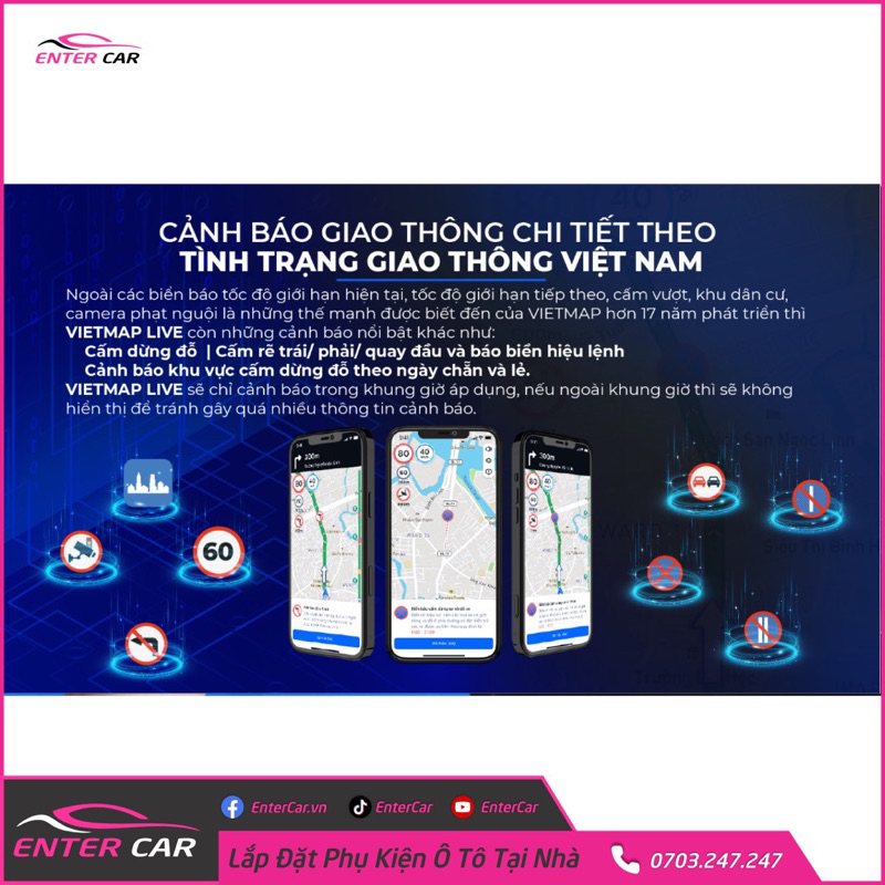 Vietmap Live Pro dẫn đường cho oto có đầy đủ cảnh báo giao thông