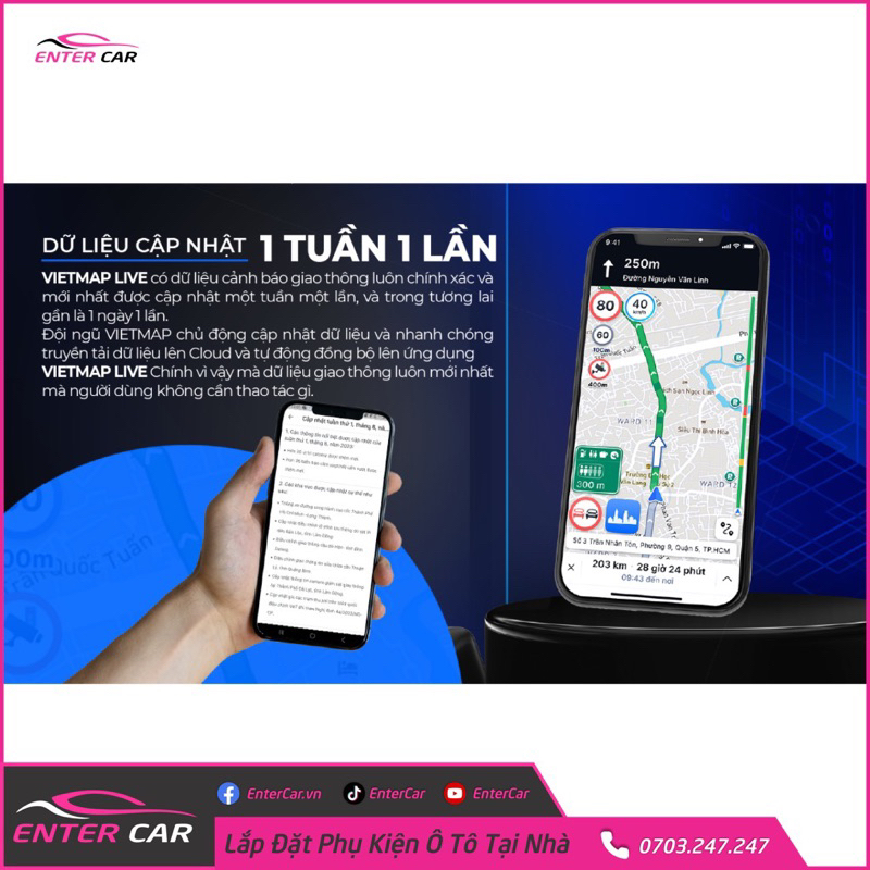 Vietmap Live Pro dẫn đường cho oto có đầy đủ cảnh báo giao thông