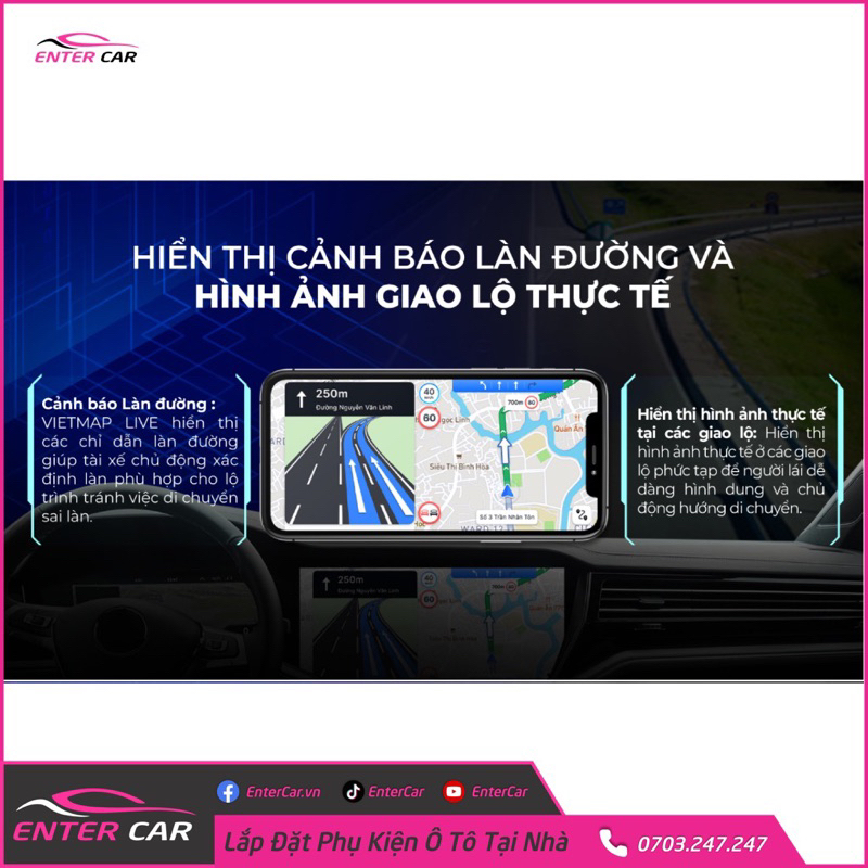 Vietmap Live Pro dẫn đường cho oto có đầy đủ cảnh báo giao thông