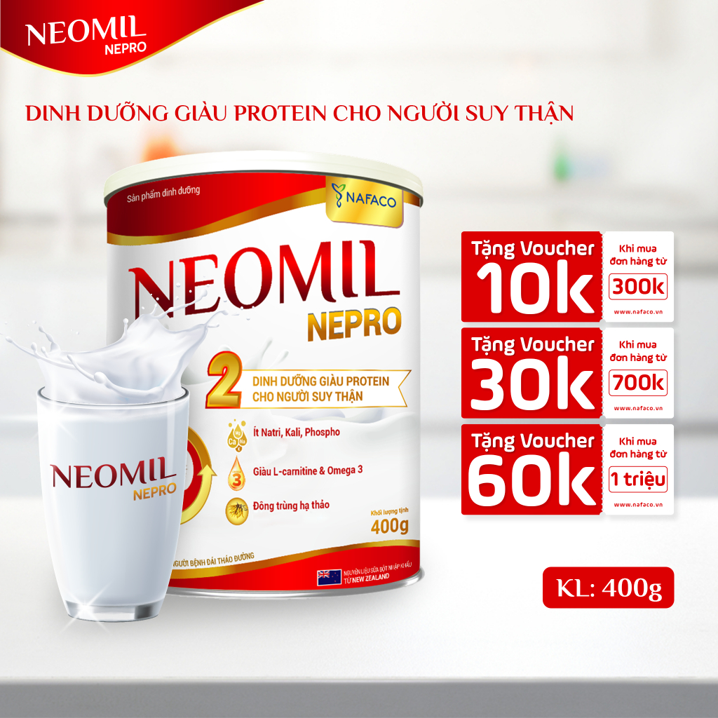 Sữa NEOMIL NEPRO 2 400G - Dinh Dưỡng Giàu Protein Cho Người Suy Thận